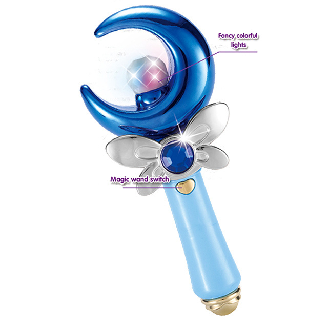 Blue princess Magic wand MINI Wholesale flash novelty toy Princess Love Crown magic wand glowing magic LED light stick