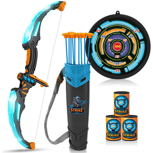 customized   Outdoor Shooting Games With 10 Suction Cup Arrows Target and Quiver LED Light Up Archary Bow and Arrow Toys