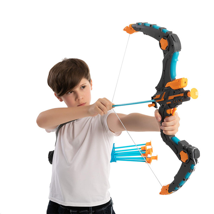 customized  Outdoor Shooting Games With 10 Suction Cup Arrows Target and Quiver LED Light Up Archary Bow and Arrow Toys