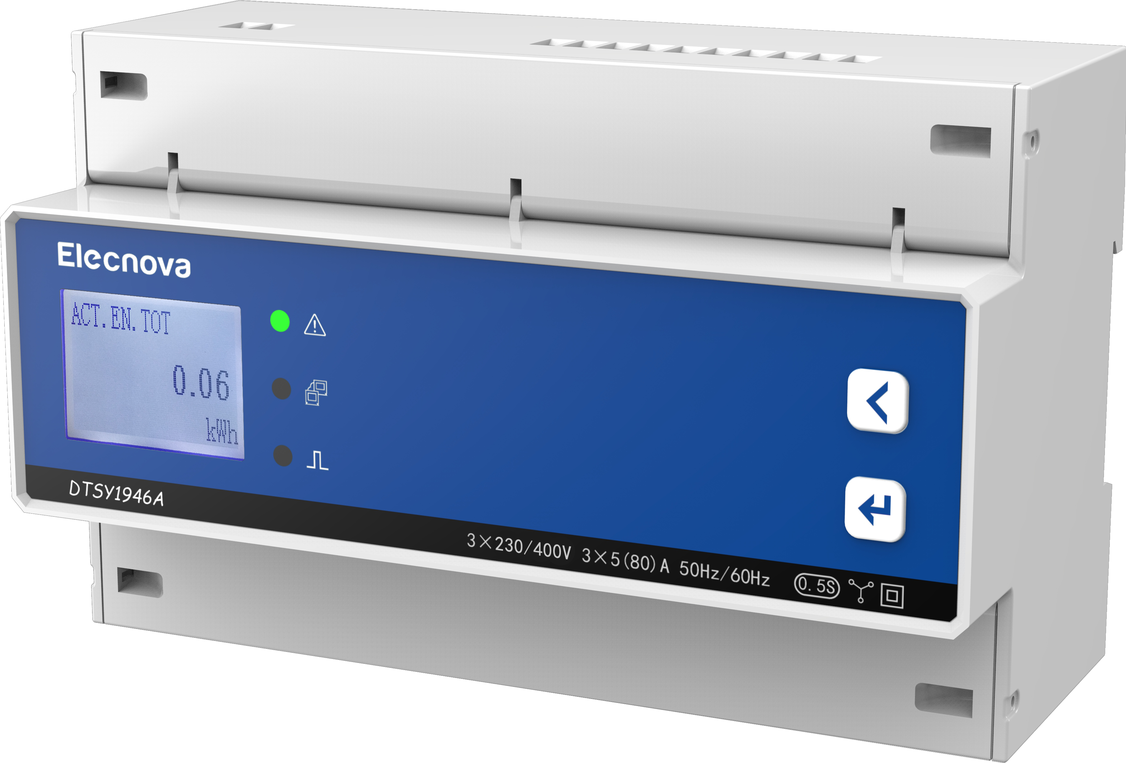 Elecnova DTSY1946A din rail LCD display programmable three phase prepaid meter