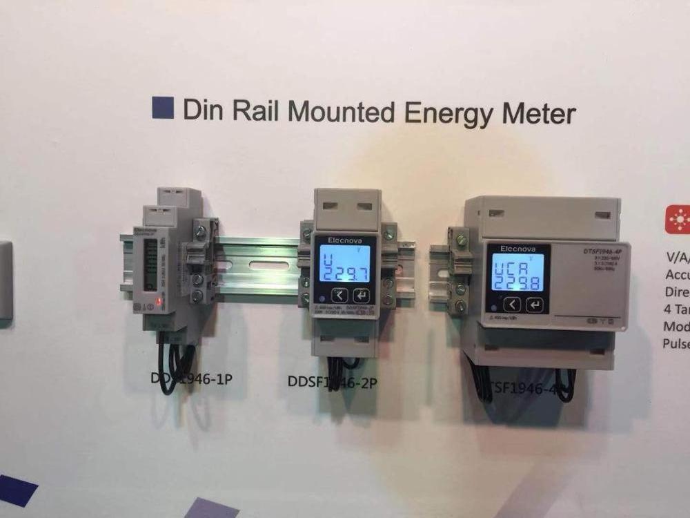 Elecnova DTSY1946A din rail LCD display programmable three phase prepaid meter