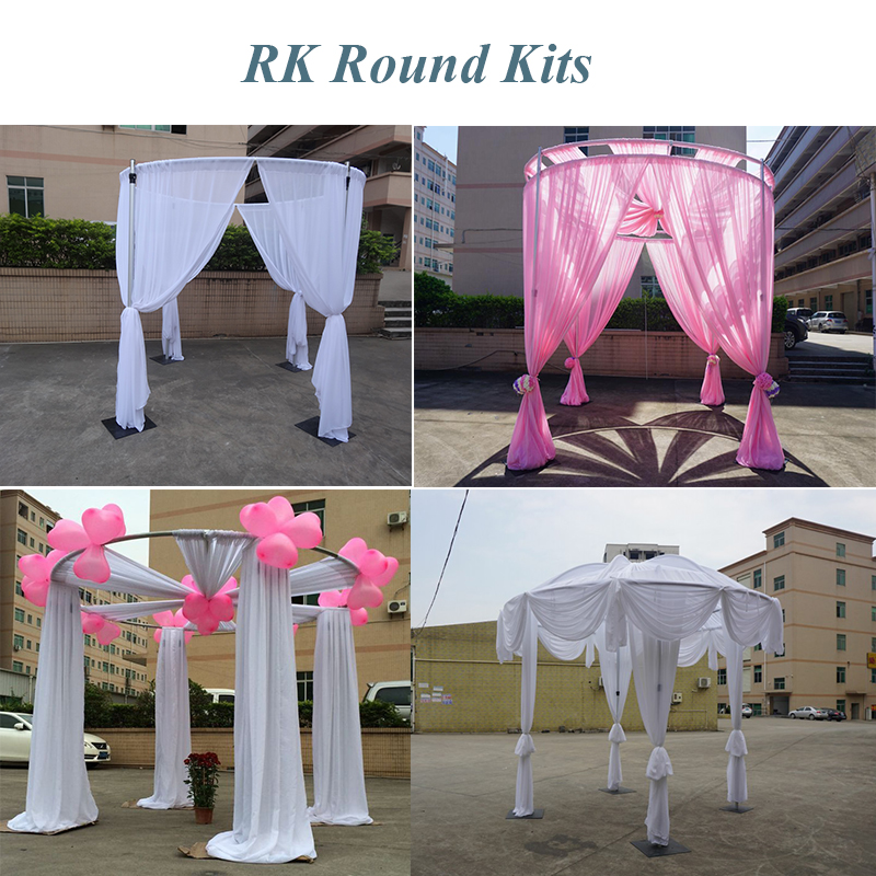 RK Wholesale Pipe And Drape Background Stand Round Wedding Backdrop With Poles For Wedding And Sale