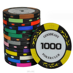 Custom Logo Round ABS Poker Chips Set Casino Chips Gambling Case ABS Casino ABS Clay Ceramic Poker Chips