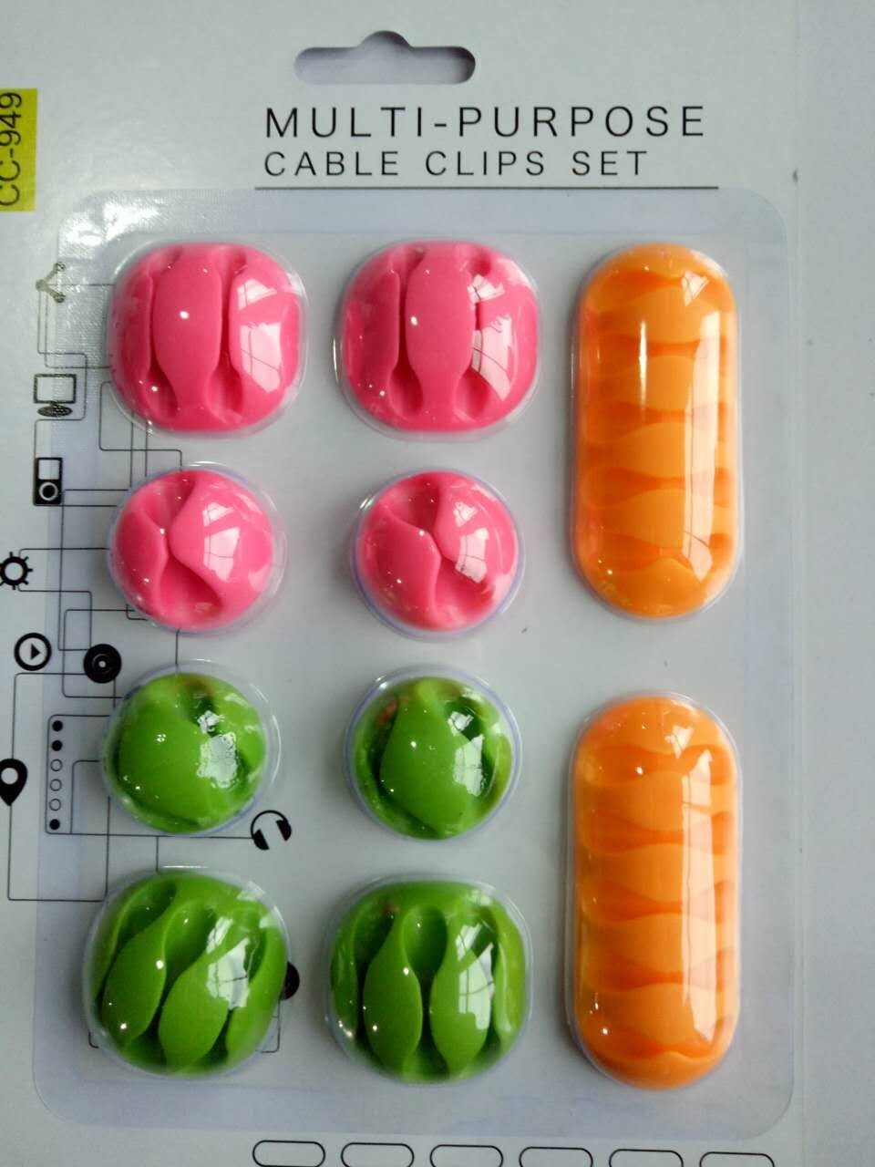 TPR Cable Clips Adhesive Cable Organizer Wire Holder Adhesive Cable Clips With Retail Package