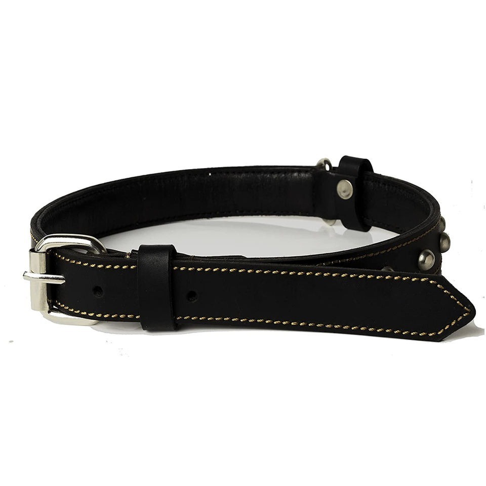 Pet Supplies Dog Products Wholesale Cool Black PVC Coated Leather Dog Collar And Leash Set