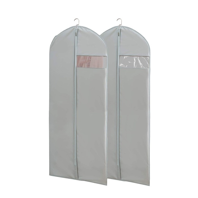 Hot sale Hanging Garment Bags for Storage Coat Covers Closet Dress 60 Inch Black Cloth Garment Bag with Zipper and Clear Window