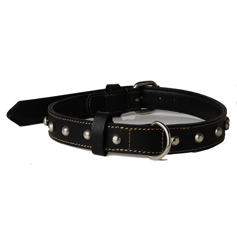 Pet Supplies Dog Products Wholesale Cool Black PVC Coated Leather Dog Collar And Leash Set