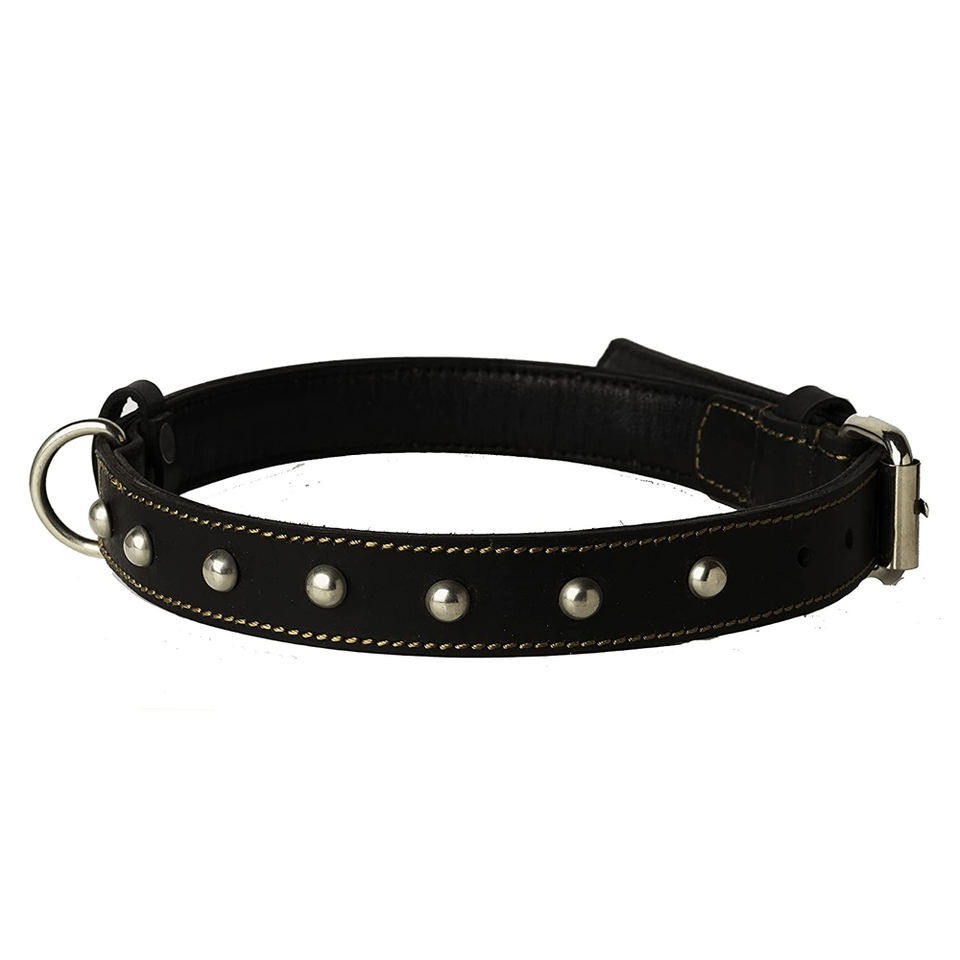 Pet Supplies Dog Products Wholesale Cool Black PVC Coated Leather Dog Collar And Leash Set