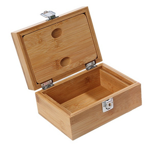 UKETA handmade gift box smoking accessories storage jar packaging childproof lock wooden stash box with rolling tray