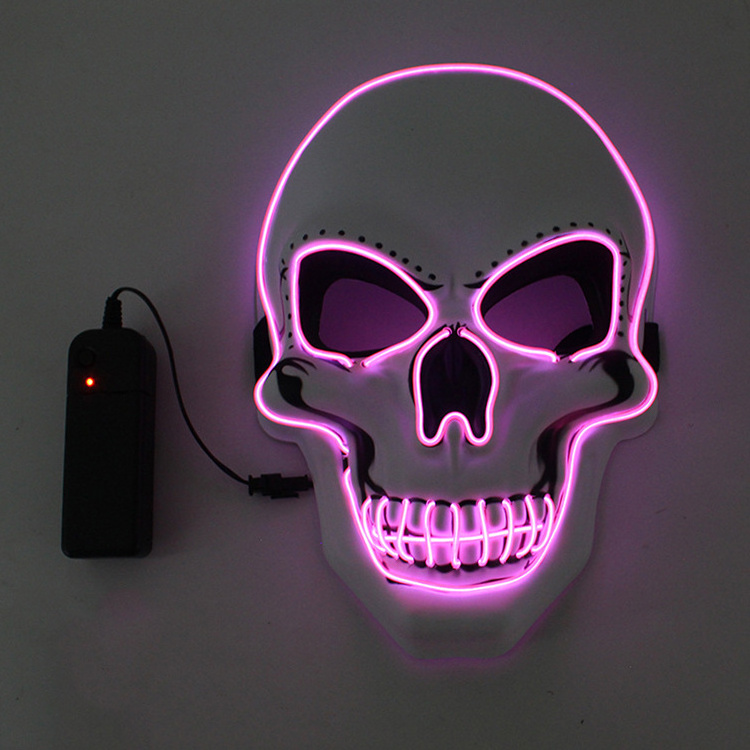 LED Halloween Mask LED Light Up Mask for Festival Novelty and Creepy Cosplay Costume with 3 Modes