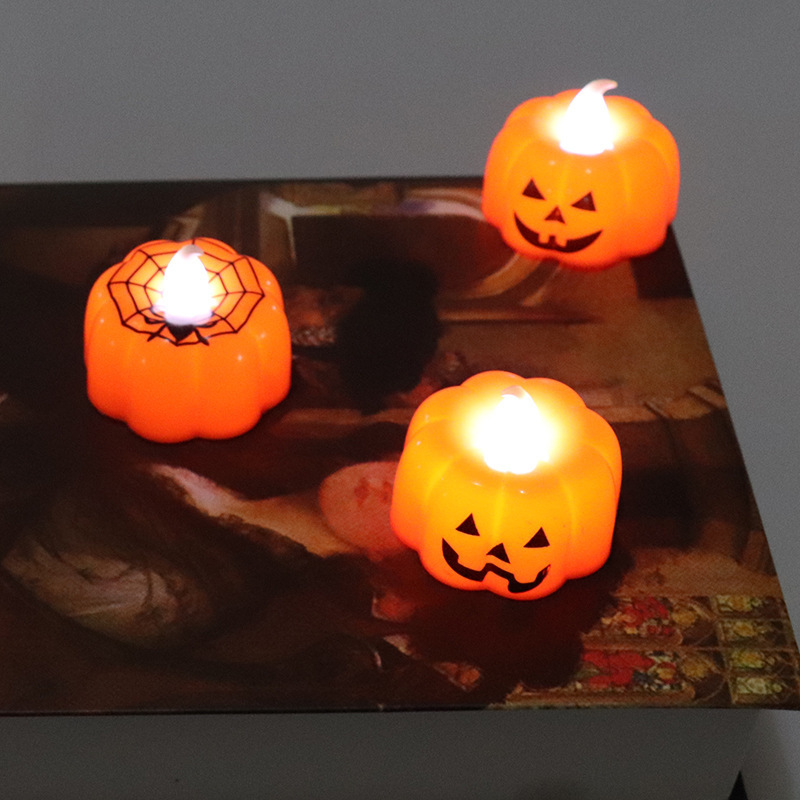 Halloween Party Decorations Led Electronic Pumpkin Lights Atmosphere Decoration Lights Glowing Toys Pumpkin Candle Lights