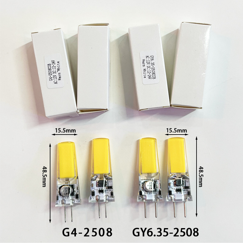 GY6.35 LED Bulbs AC/DC12V Silicone COB Lamp 3W 2508 Crystal LED Chandelier Bulb Replace Halogen