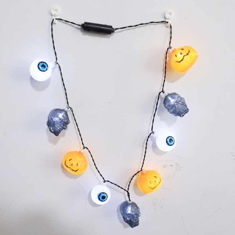 Lights Up LED Halloween pumpkin necklace String Lights Garlands Waterproof Glowing Necklace Led Halloween Holiday Party Patio