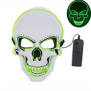 LED Halloween Mask LED Light Up Mask for Festival Novelty and Creepy Cosplay Costume with 3 Modes