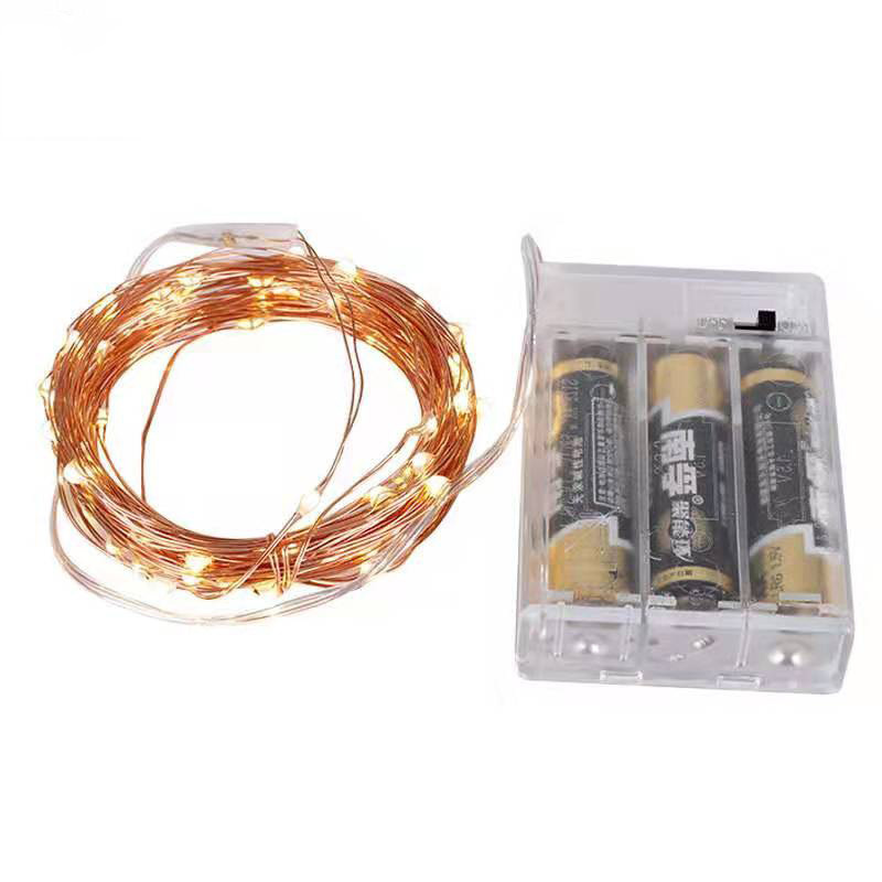 Copper Wire String Light Decoration 30 Led Battery Operated Strobe String Lights with Timer 6 Hours on/18 Hours Off for Party