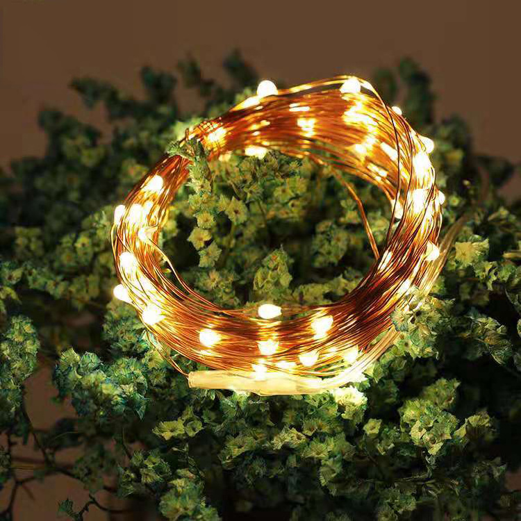 Copper Wire String Light Decoration 30 Led Battery Operated Strobe String Lights with Timer 6 Hours on/18 Hours Off for Party