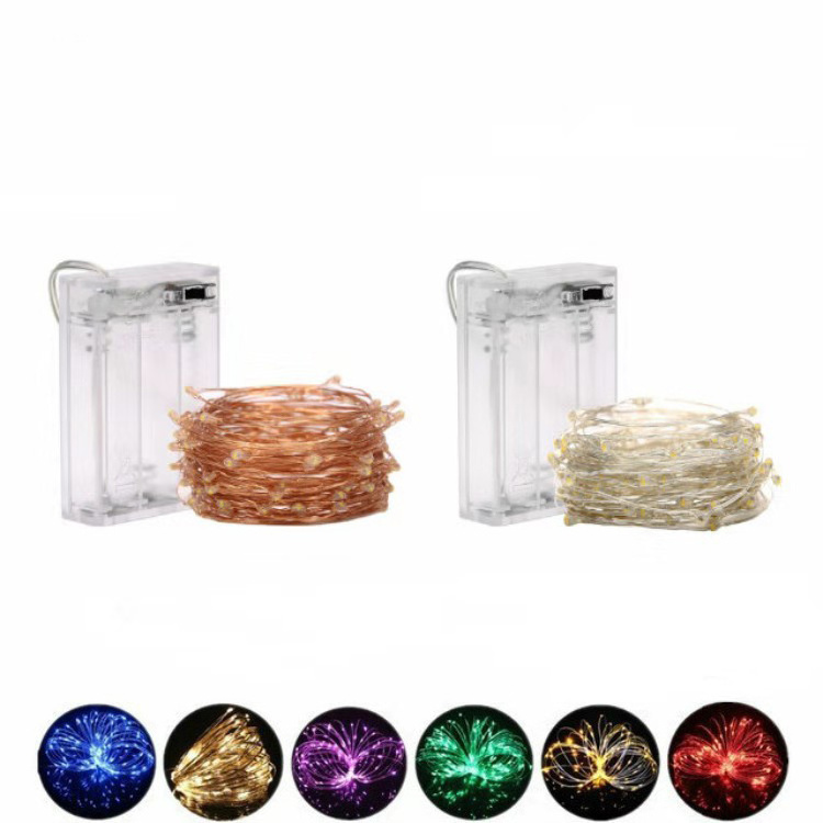 Copper Wire String Light Decoration 30 Led Battery Operated Strobe String Lights with Timer 6 Hours on/18 Hours Off for Party