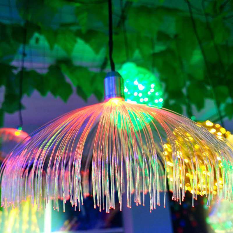 Decorative Fiber Optic Led Jellyfish Lamp For Outdoor Park Patio 20cm