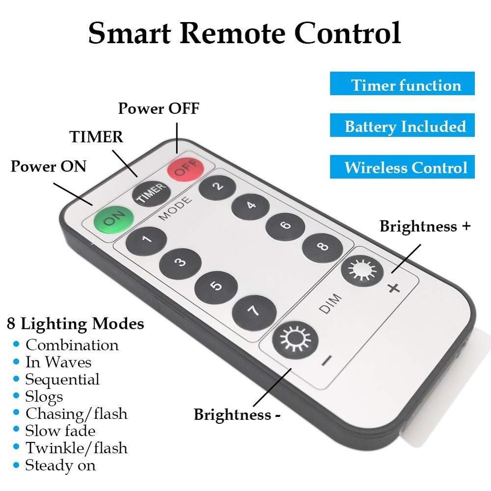 Led String Light 10m 100led Warm White Lights Battery Powered Remote Control Dimmable Copper Wire String Light for Garden Indoor