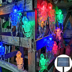 LED Halloween Decoration Outdoor String Light Solar Powered Skeleton Ghost Light String Outdoor Waterproof