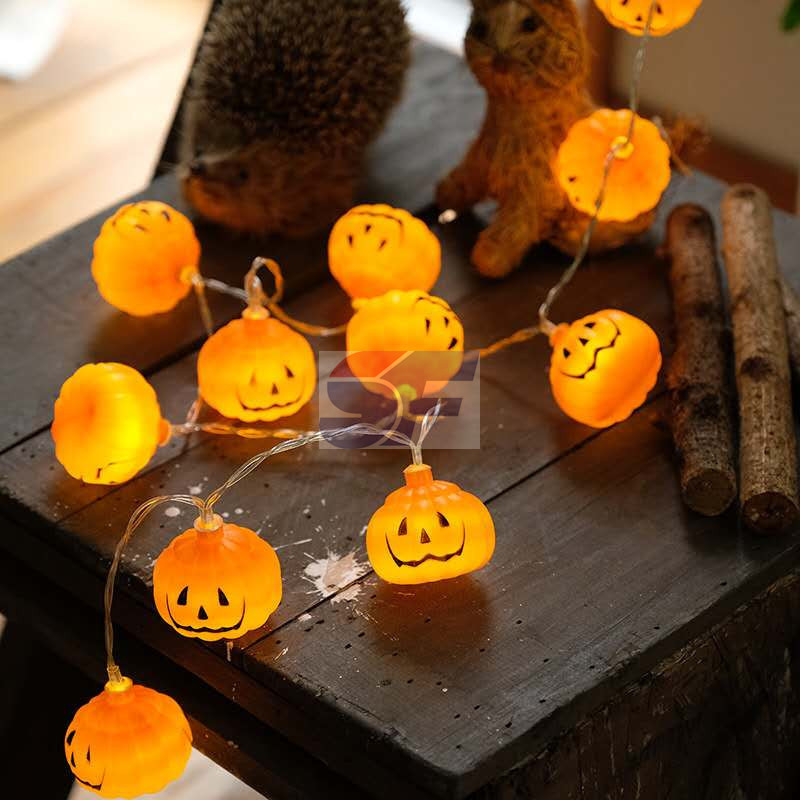 Halloween Pumpkin Lights Lanterns 10 LED Pumpkin Lights 3D Jack o Lantern Halloween Pumpkin Lights Decor Indoor Outdoor Party