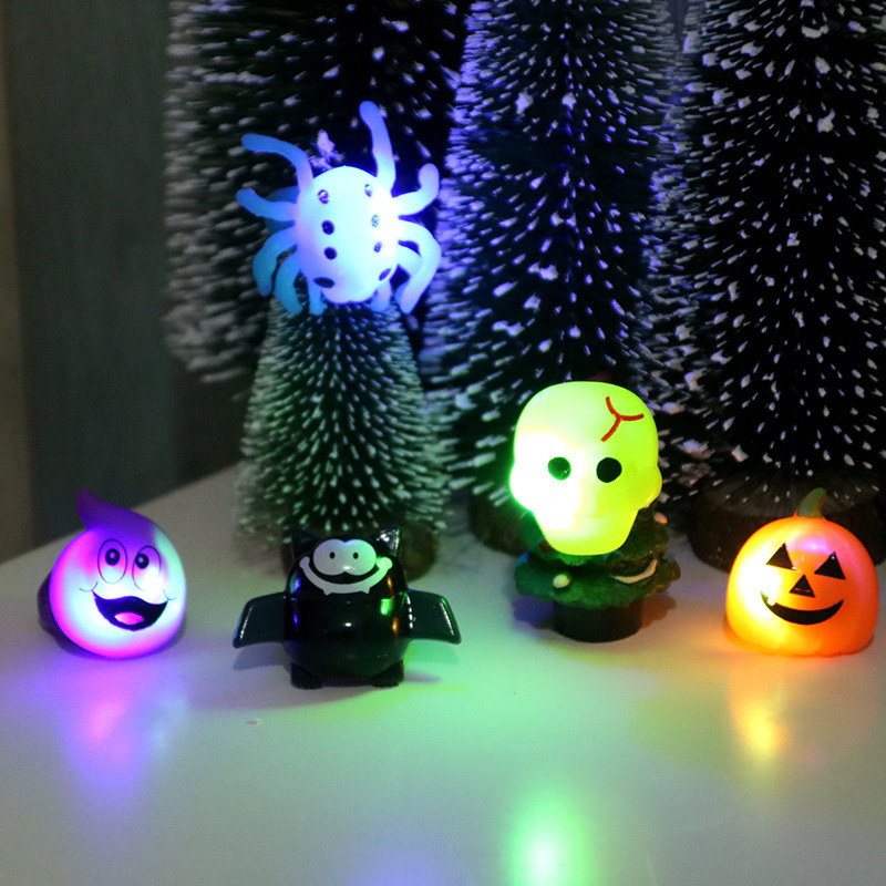 LED Light-up Finger Rings For Halloween Gifts Pumpkin Ghost Witch Series Halloween Party Favors Gifts Toys Light up Finger Rings