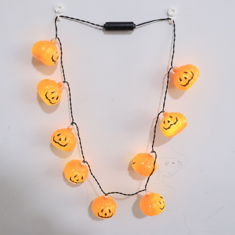 Lights Up LED Halloween pumpkin necklace String Lights Garlands Waterproof Glowing Necklace Led Halloween Holiday Party Patio