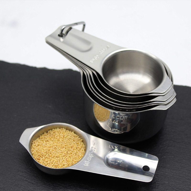 Hot Sale Kitchen Tools 7-Piece Stainless Steel Milk Powder Tea Coffee Salt Measuring Spoon Set For Home Cooking Baking