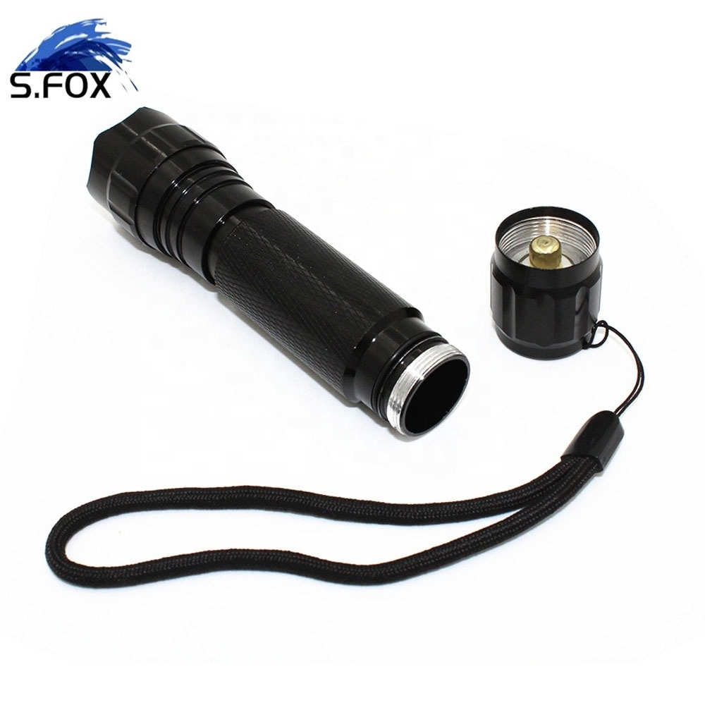 Black 5 Mode 1000 Lumen Custom Logo T6 Led Hunting 18650 Tactical Flashlight