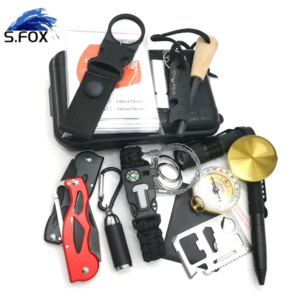 High Quality Gadgets survival Tools Tactical Flashlight Compass Fire Starter Survival Kits