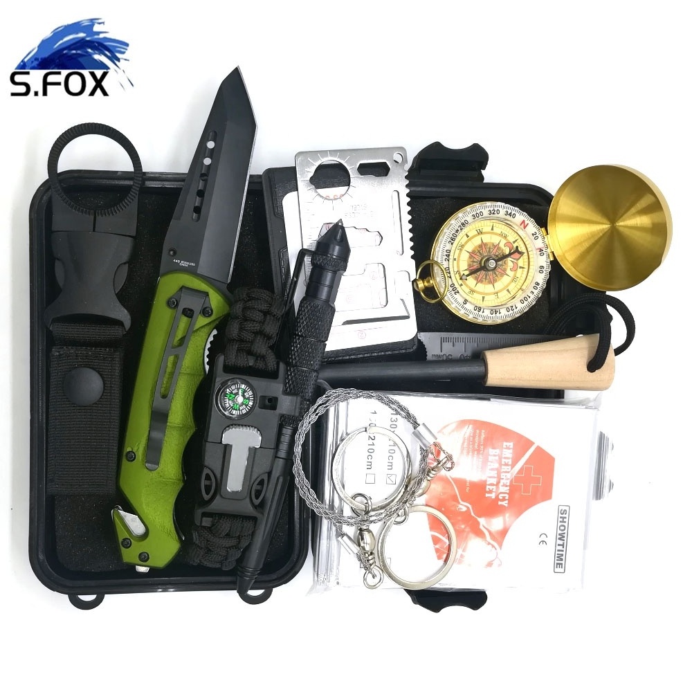 Certificate Approved Custom Camping Tend Survival Kit Set with Survival Gear, Card, Flashlight, Fire starter