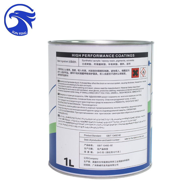 Supplier Auto Body Filler Auto Base Paint Chinese Putty High Solid Clear Wholesale 1k Spray Acrylic Car Paint Mixture ZF-303