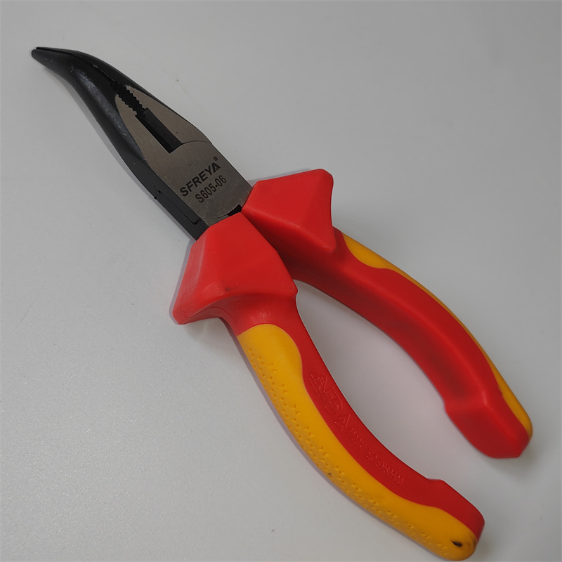 S605 SFREYA VDE 1000V Insulated Insulation tools double color long Bent Nose Pliers