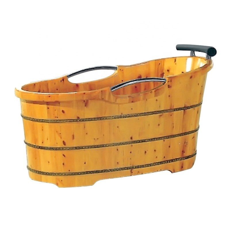 K-9506 Cheap price free standing japanese soaking wooden barrel bath tub wood soak tub