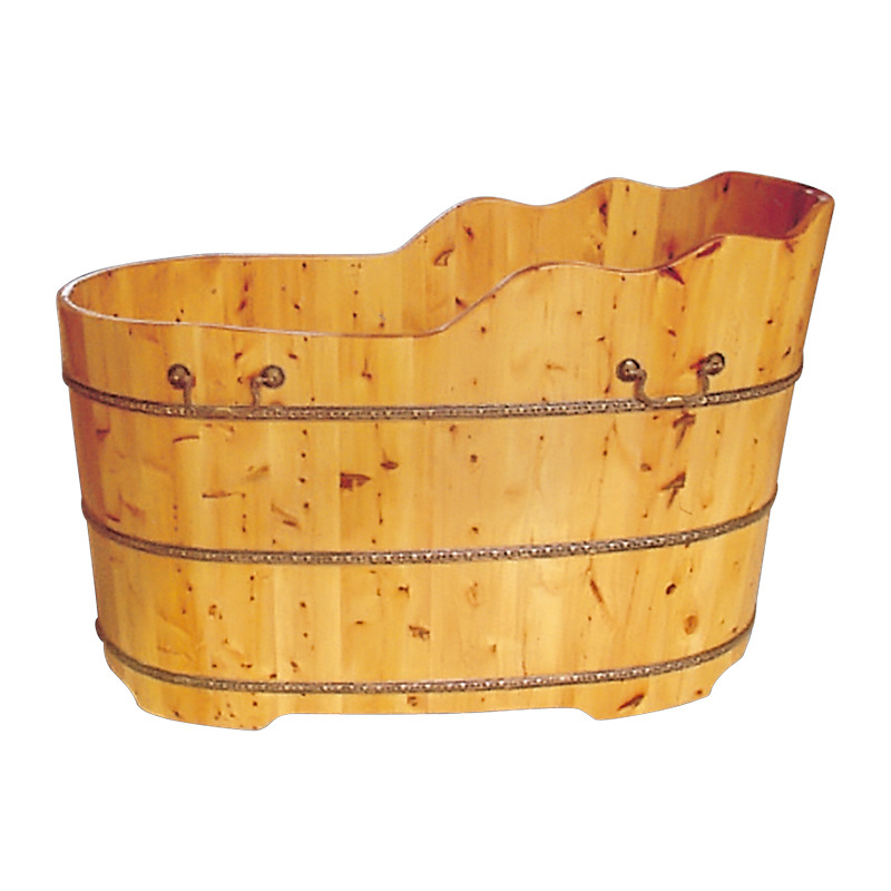 Factory supply K-9502 Cheap price free standing japanese soaking cedar hot tub wooden bathtub