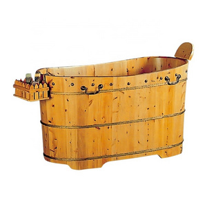 K-9506 Cheap price free standing japanese soaking wooden barrel bath tub wood soak tub