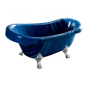 K-8885C Royal Blue Resin Stone Bathtub Free Standing Bath Tub Solid Surface Acrylic Stone Bath Tub