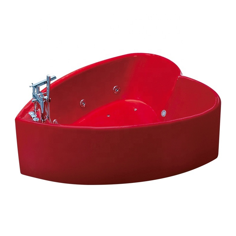 New design red heart shape washing bath tub freestanding hot tub K-8766