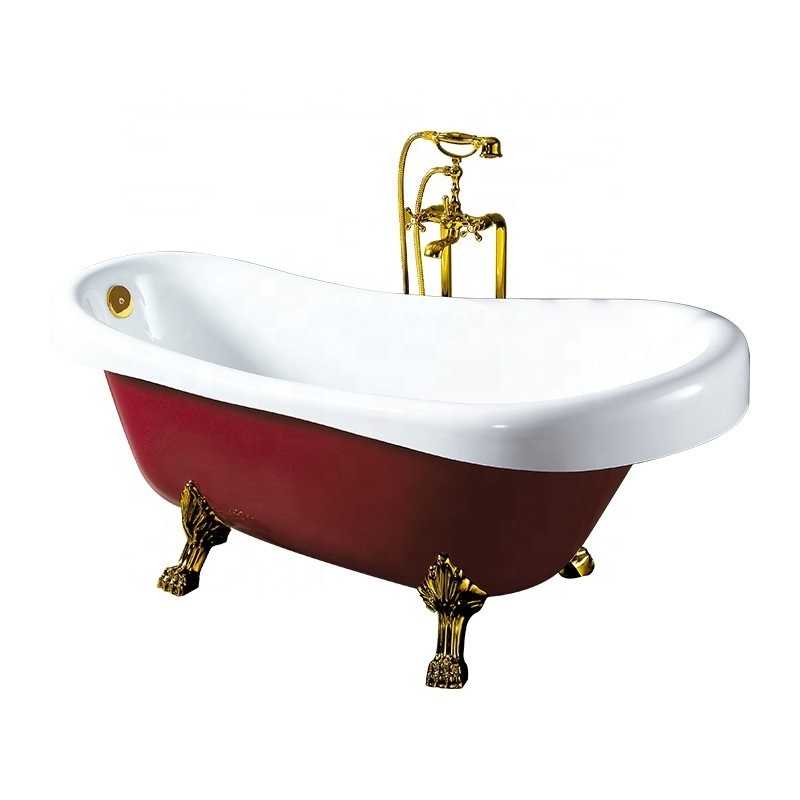 K-8885C Royal Blue Resin Stone Bathtub Free Standing Bath Tub Solid Surface Acrylic Stone Bath Tub