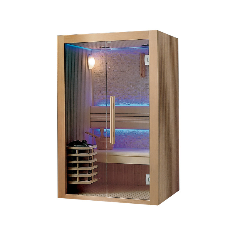 Factory supply K-7157  2-3 persons portable import solid wood general salt tourmaline infrared sauna room with sauna heater