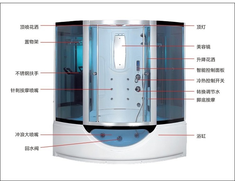 Massage steam room Customization K7051 radio and USB temperature sensor factory supply steam room