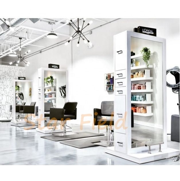 Fashion/Luxurious/Multifunctional Barber Shop Beauty Hair Salon Furniture SF1669 Salon Double sided Mirror styling station