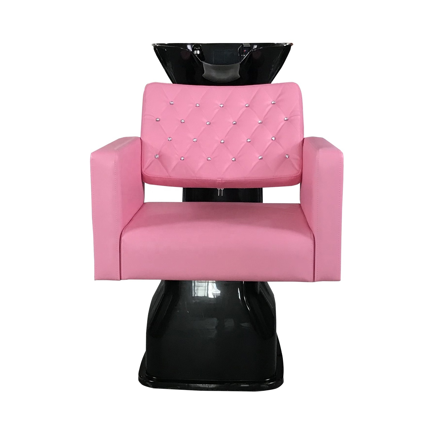 New Design Luxury Economic Pink Salon Hair Backwash Beauty Salon Furniture Shampoo Washing Sink Bowl Chair