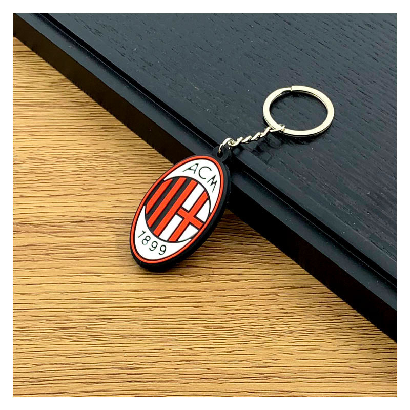 Hot Selling Football Team Club Pendant Charm Keyring Fans Souvenir Country Flag Soccer Ball Rubber PVC Keychain