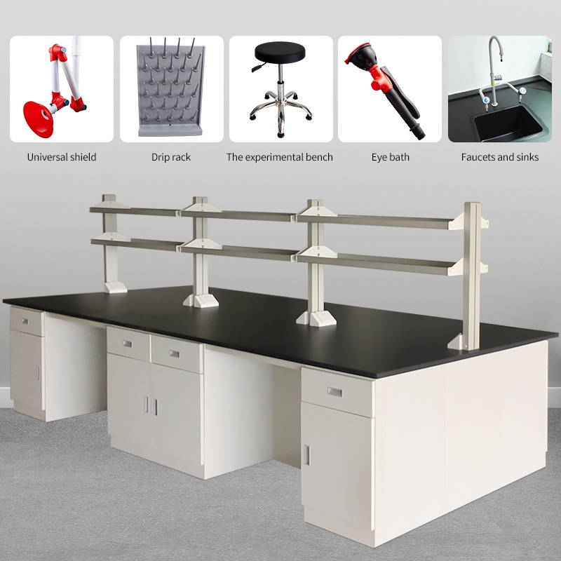 School laboratory University lab furniture working table work bench with sink side workbench