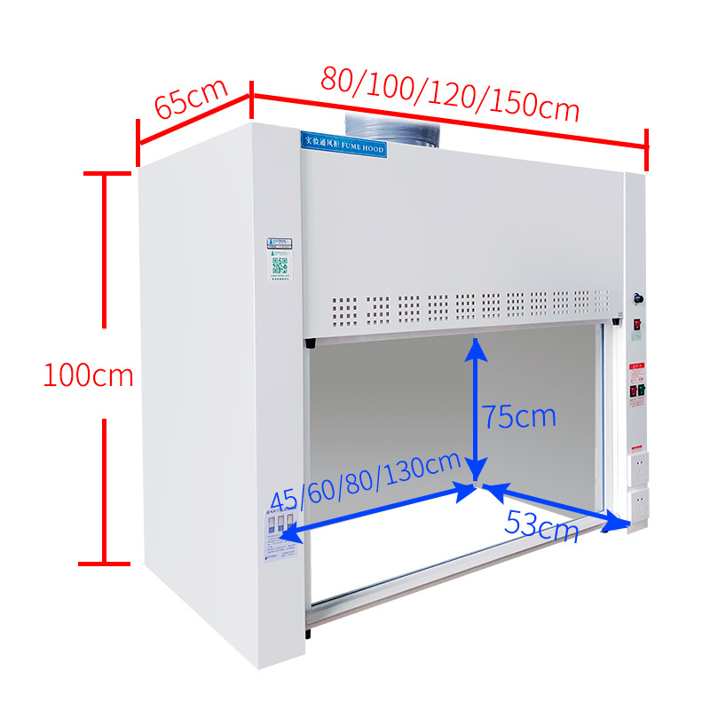 Customized Chemistry Laboratory Exhaust Universal Fume Hood Blower Biological Medical Fume Cupboard/