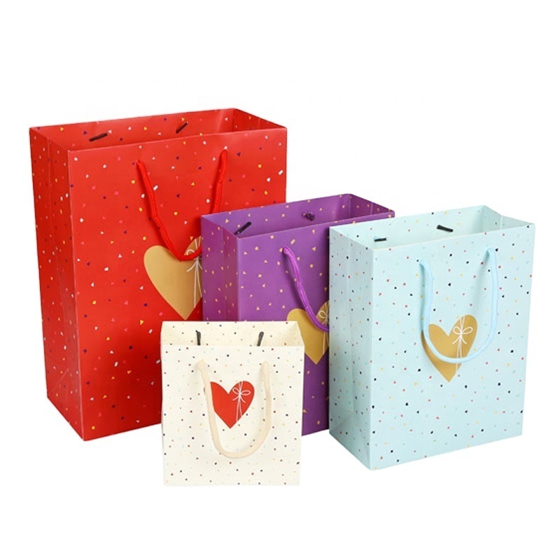 High Quality Valentine's Day 210g Card Paper Printed Gift Shopping Paper Bag