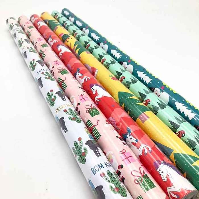 Wholesale Fancy Design 70 cm x 6 m Jumbo Size Christmas Gift Wrapping Paper Rolls