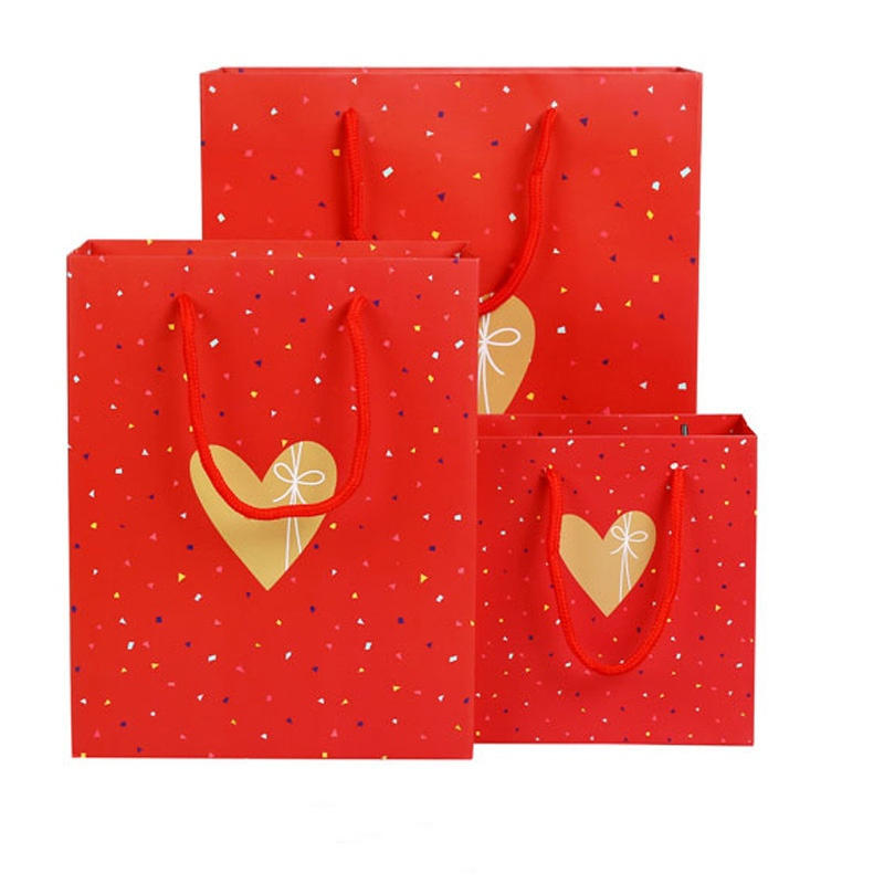 High Quality Valentine's Day 210g Card Paper Printed Gift Shopping Paper Bag