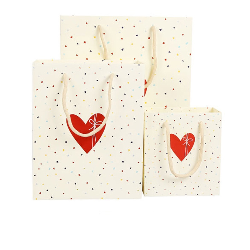 High Quality Valentine's Day 210g Card Paper Printed Gift Shopping Paper Bag